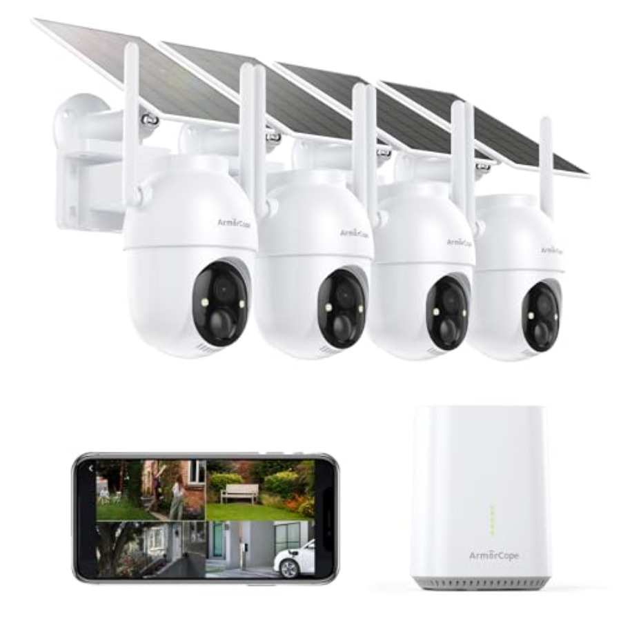 Home Security Cameras No Subscription - Outdoor wireless security cameras 4-pack for