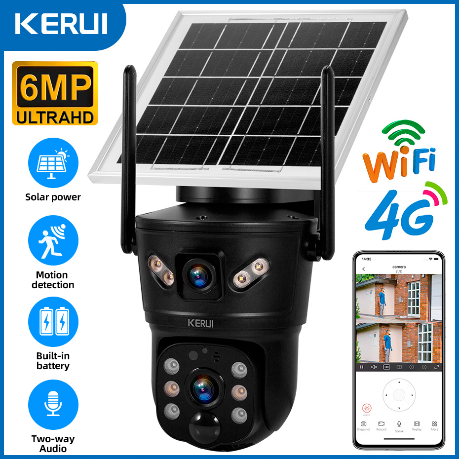 Home Security Group - KERUI Outdoor 6MP Solar Camera 4G