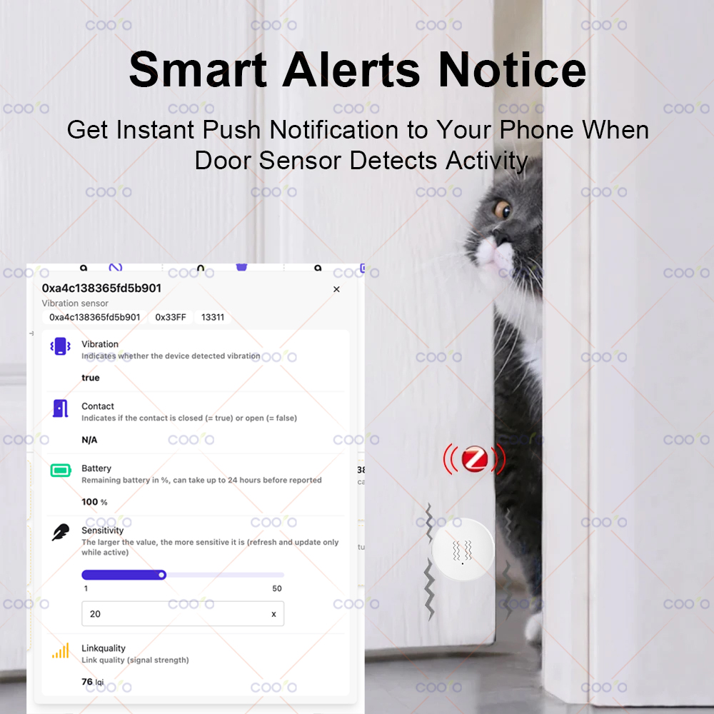 ZigBee 3.0 Vibration Sensor Re - đánh giá và giá Home Security Gate