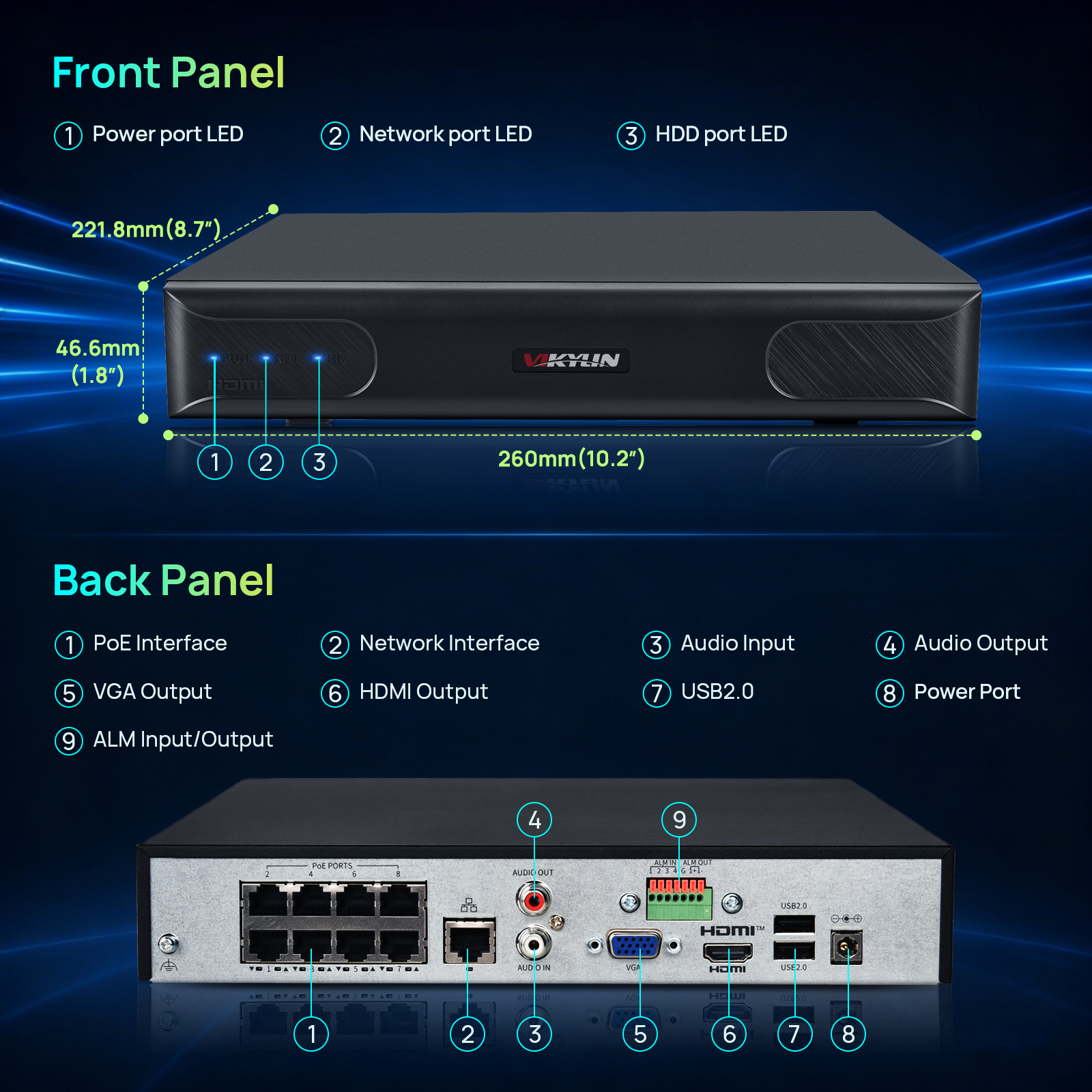 Vikylin 4K NVR UP to 12MP 8CH  - đánh giá và giá Home Security Recorder