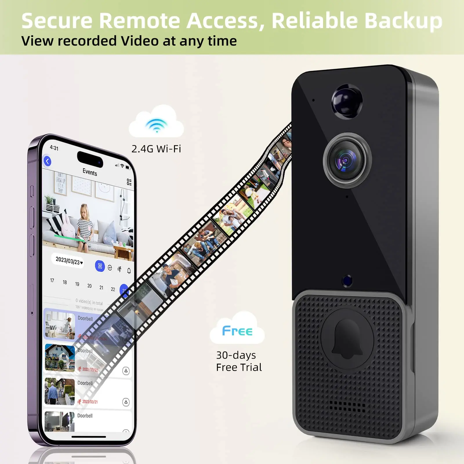 Wireless WiFi Video Doorbell C - đánh giá và giá Home Security Doorbell Camera