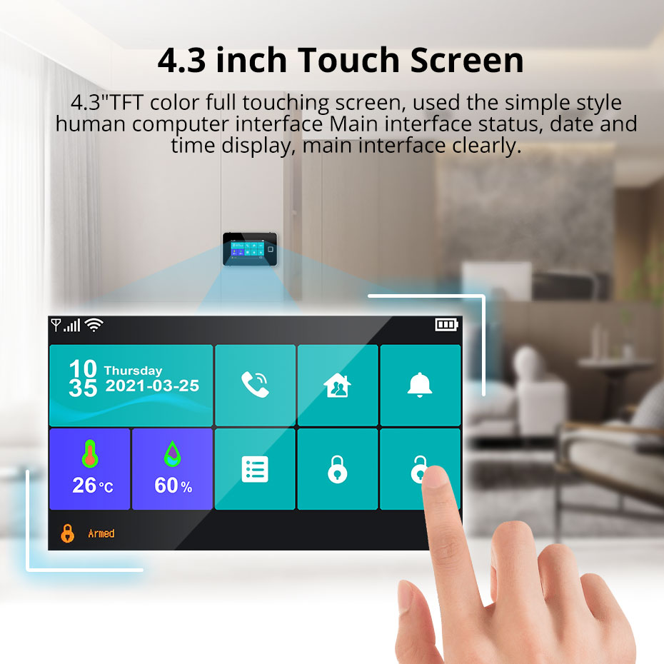 KERUI 4.3 Inch Touch Screen Ho - đánh giá và giá Home Security No Wifi