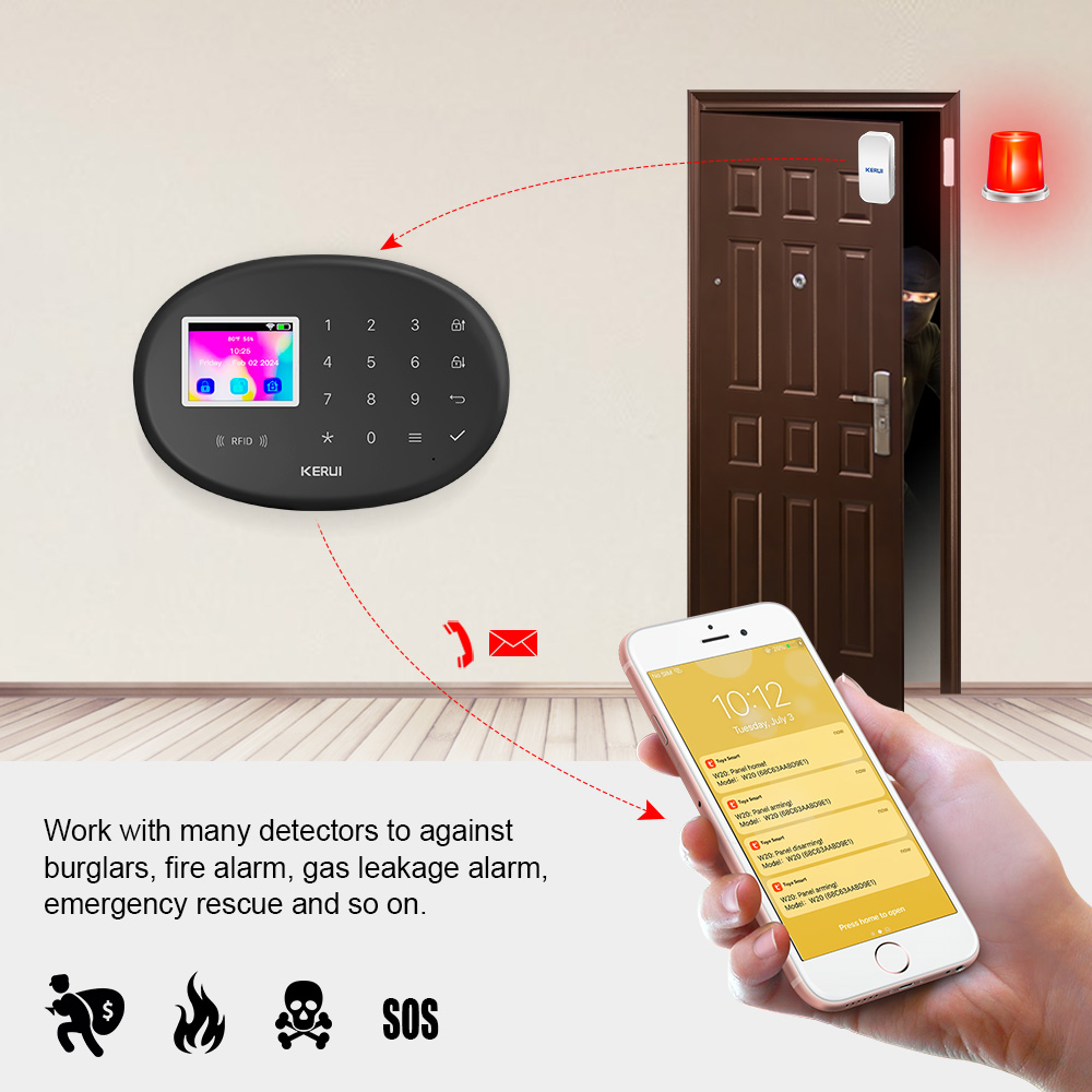 KERUI WiFi Home Alarm for Fami - đánh giá và giá Home Security No Wifi