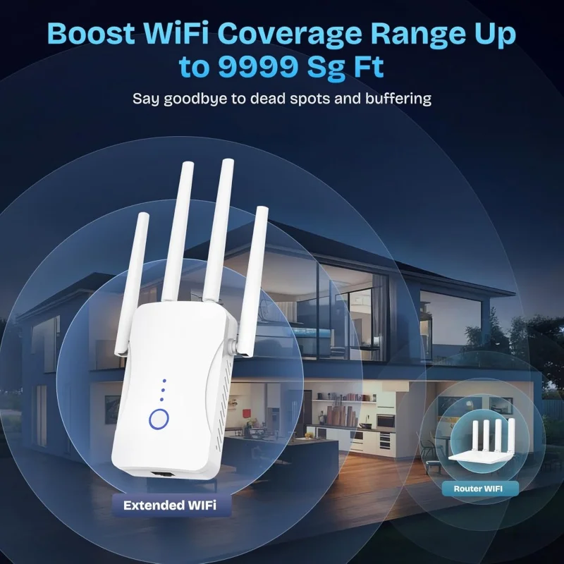 2.4G/5GHz Dual Band WiFi Repea - đánh giá và giá Home Security No Wifi